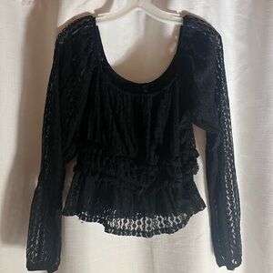 Iris Black Lace Blouse